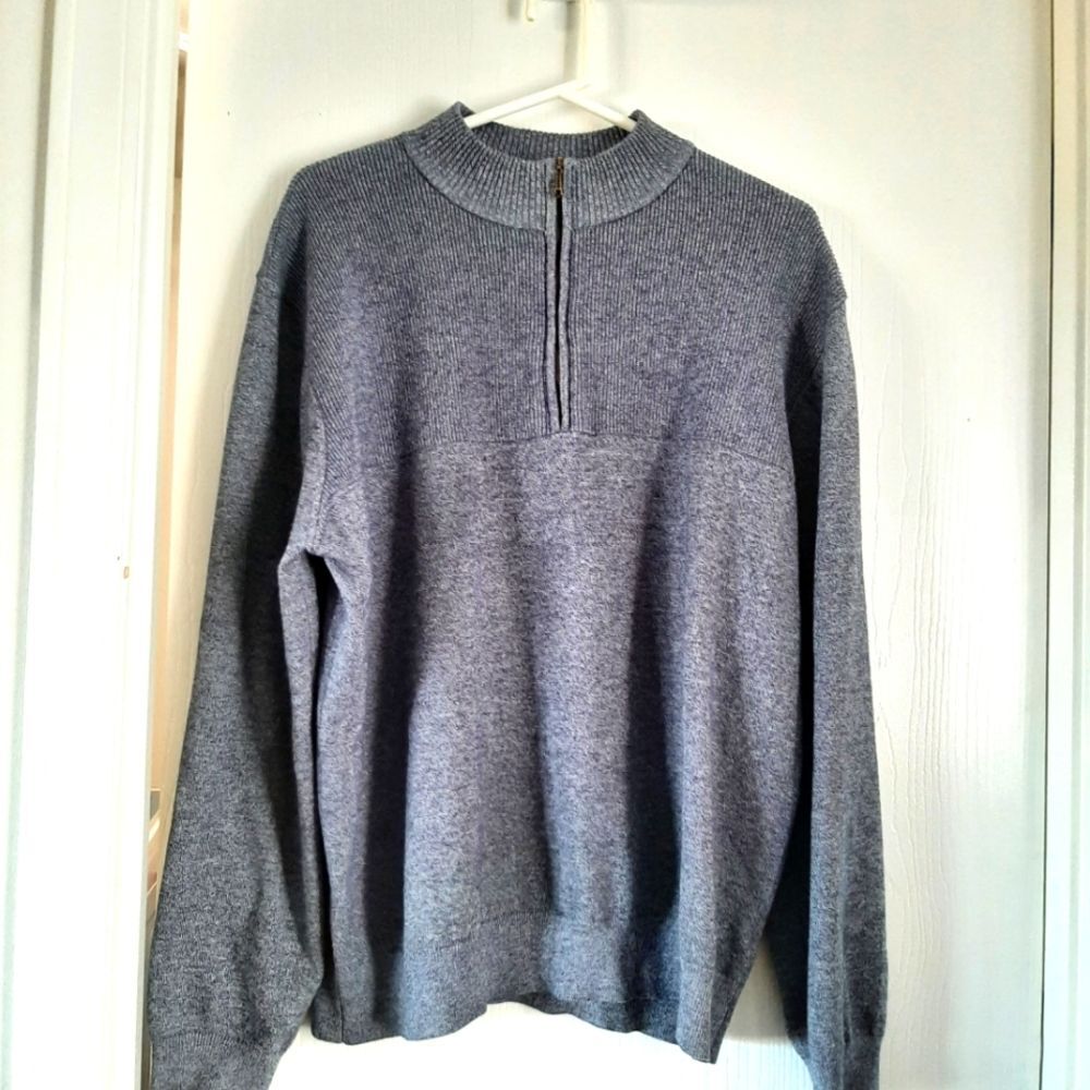 Quarter Zip Pull over Sweater Blue 2XL